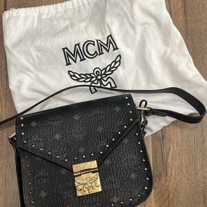 MCM Black Leather Crossbody Bag